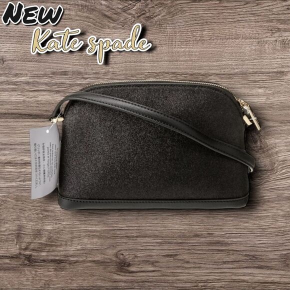 New NWT Kate Spade Tinsel Small Dome Crossbody Bag – Glitter Black - Picture 3 of 5